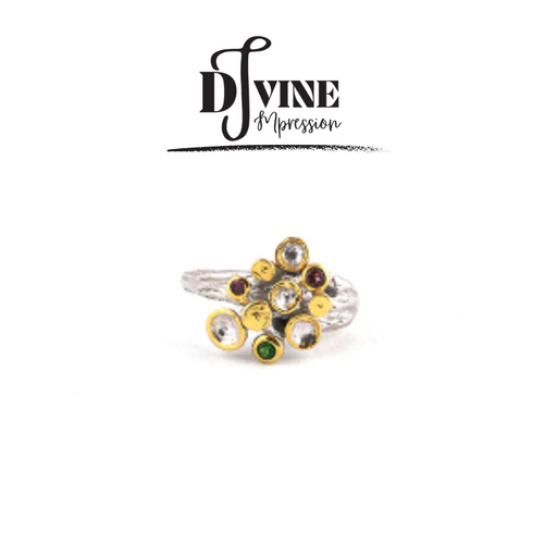 HAND MADE SILVER RING WITH DIOPSIDE GEMSTONE
