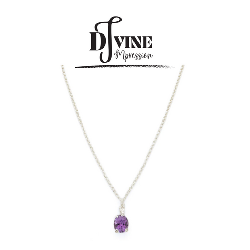 STERLING SILVER NECKLACE FEATURING AMETHYST GEMSTONE