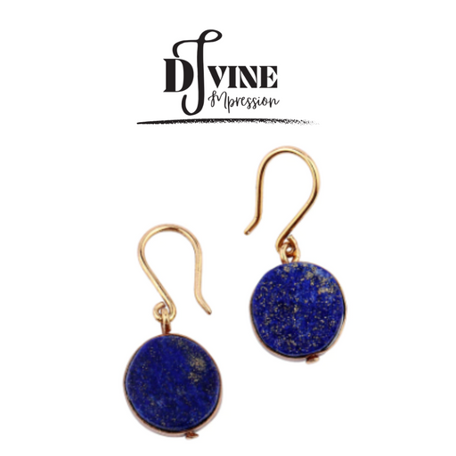 HANDCRAFTED GOLD PLATED EARRINGS FEATURING LAPIS LAZULI GEMSTONES